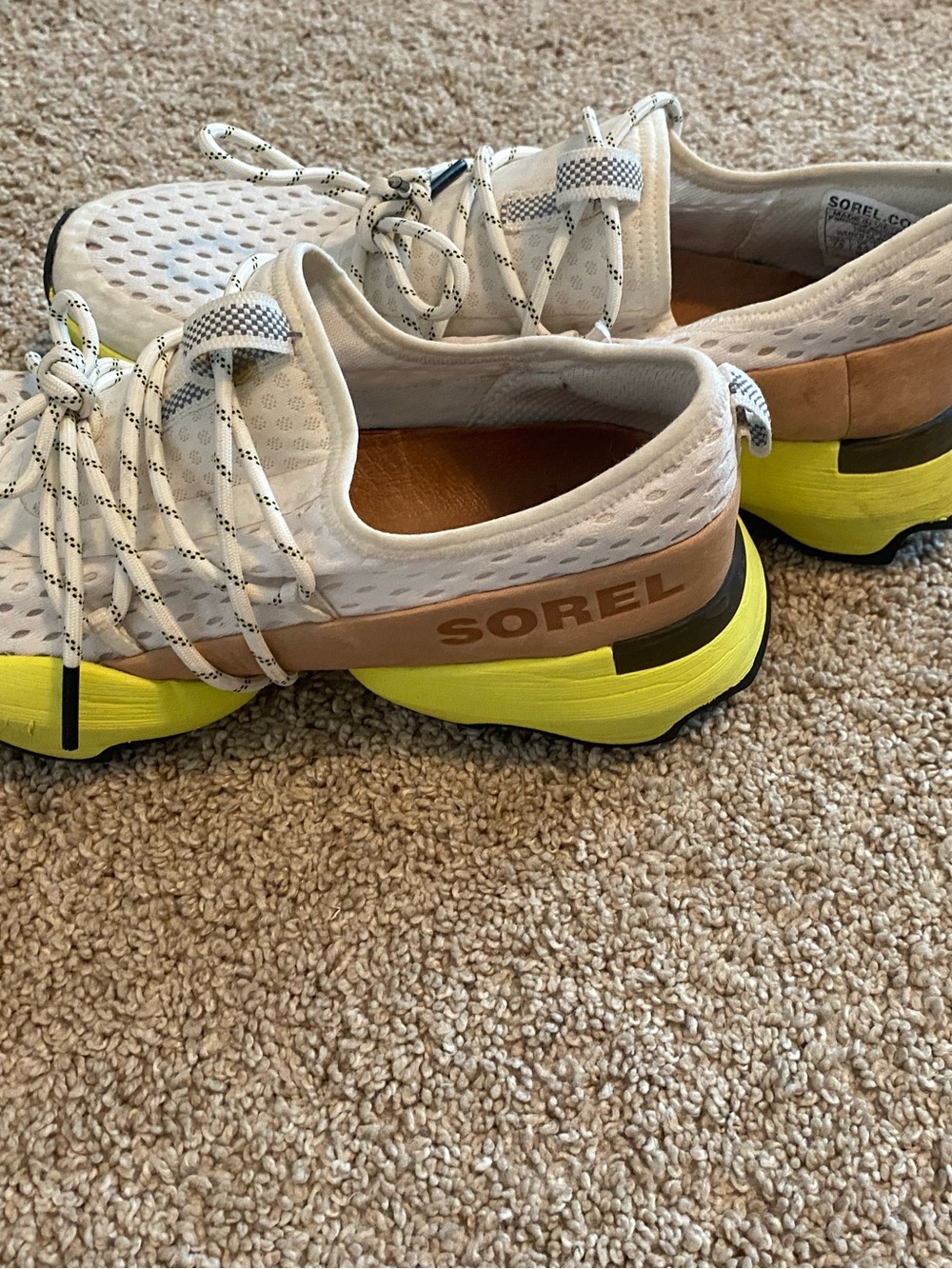 Sorel Lightweight White and Neon Yellow Men's Sneaker